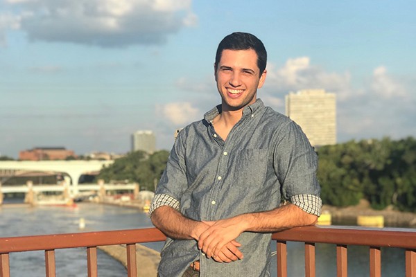 Chris Bongo, alum of Villanova's Master's of Science in Chemical Engineering program stands outside.