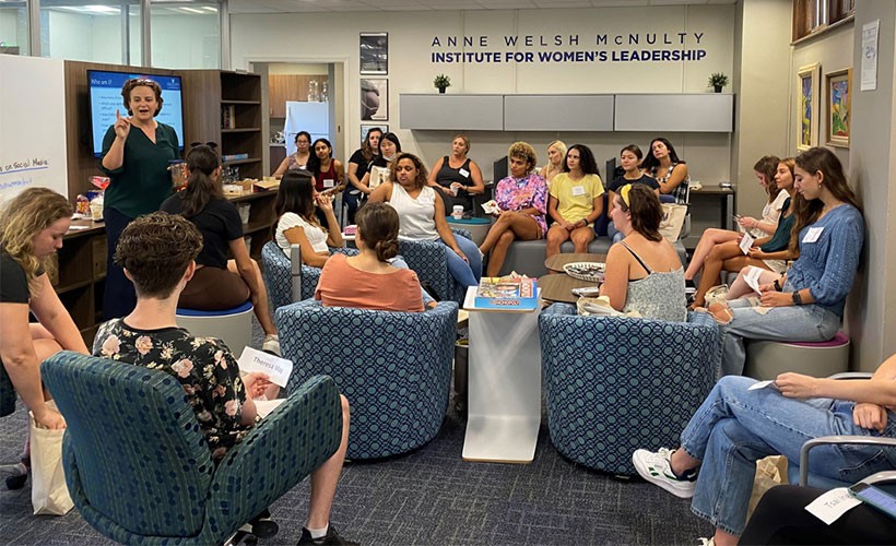 Speaker and audience at event