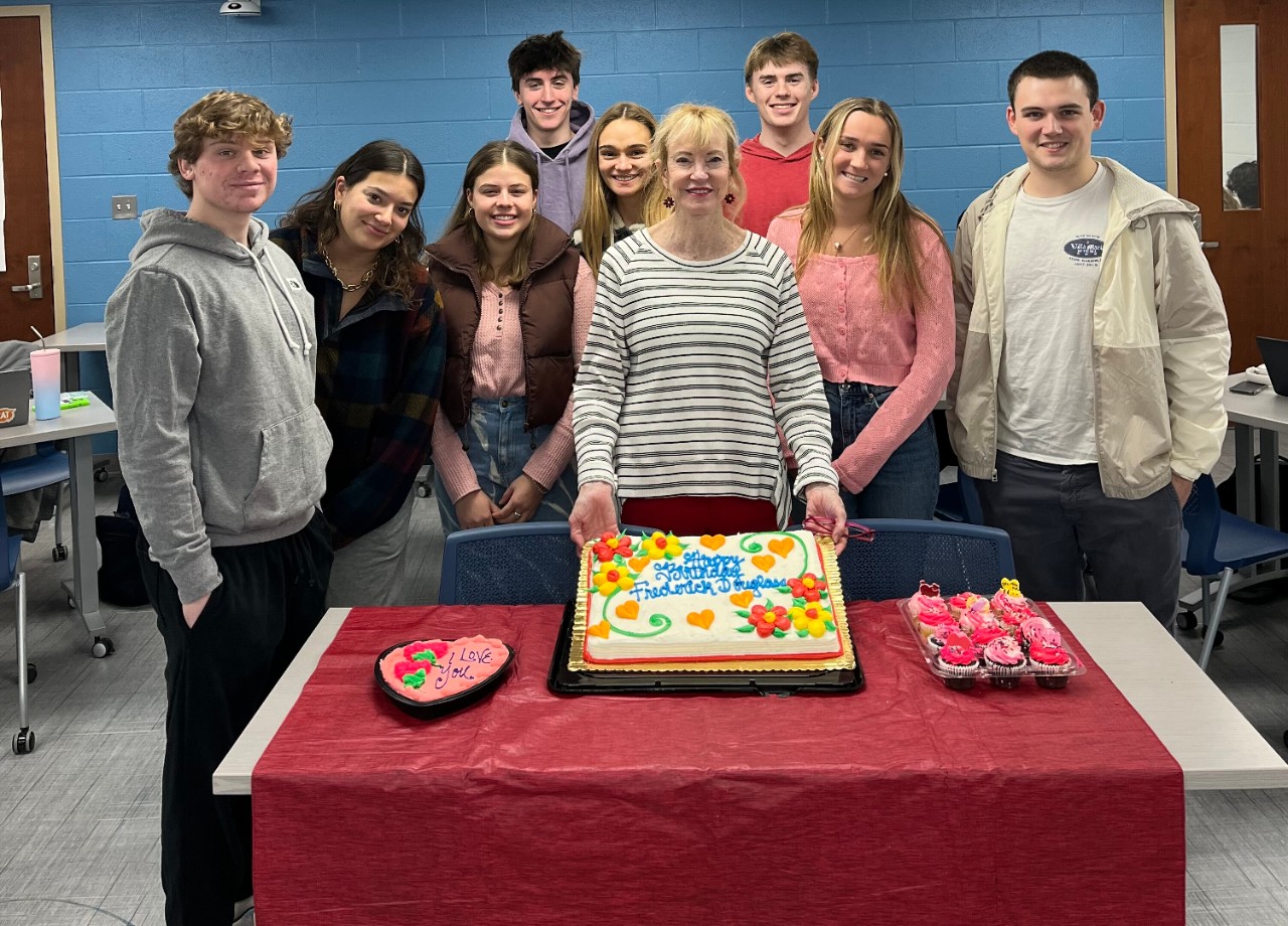 students around table