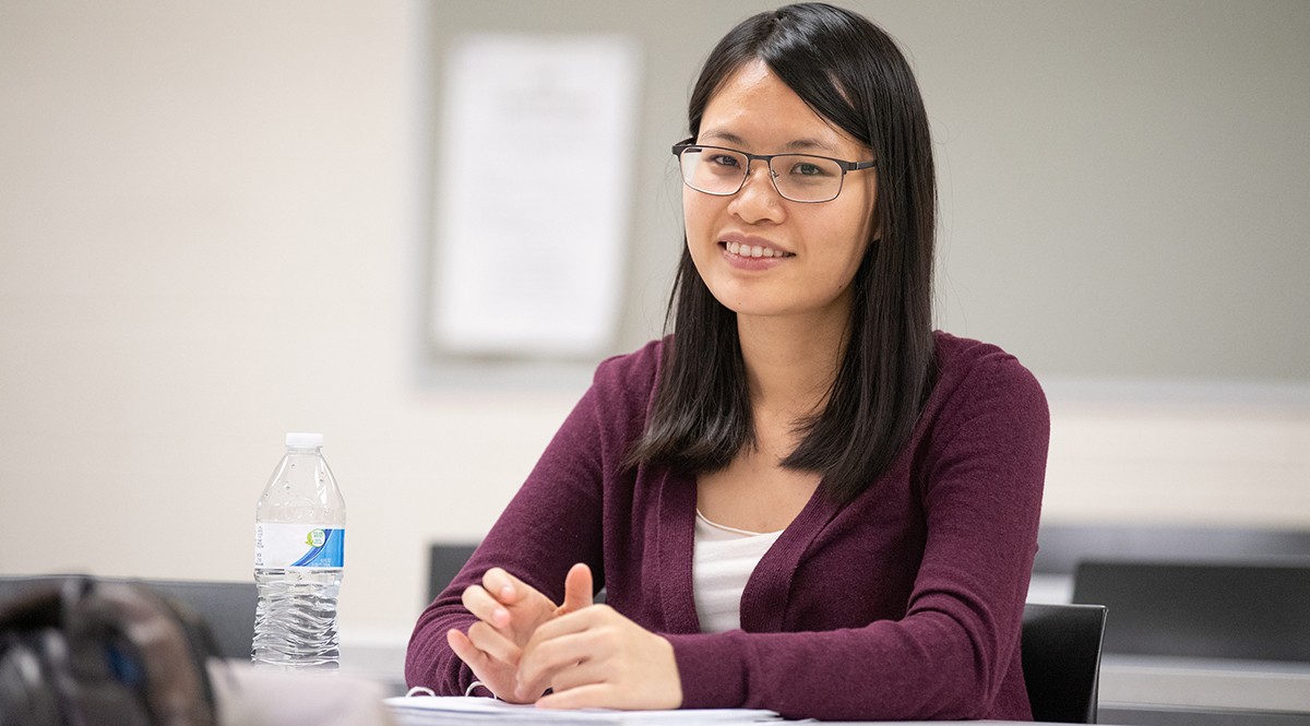 Graduate student in class