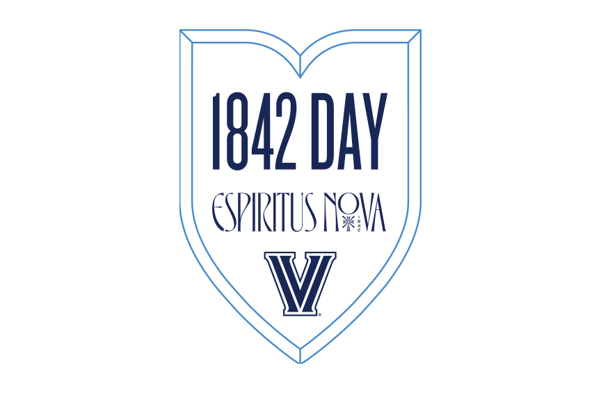 A shield with the words 1842 Day Espiritus Nova V